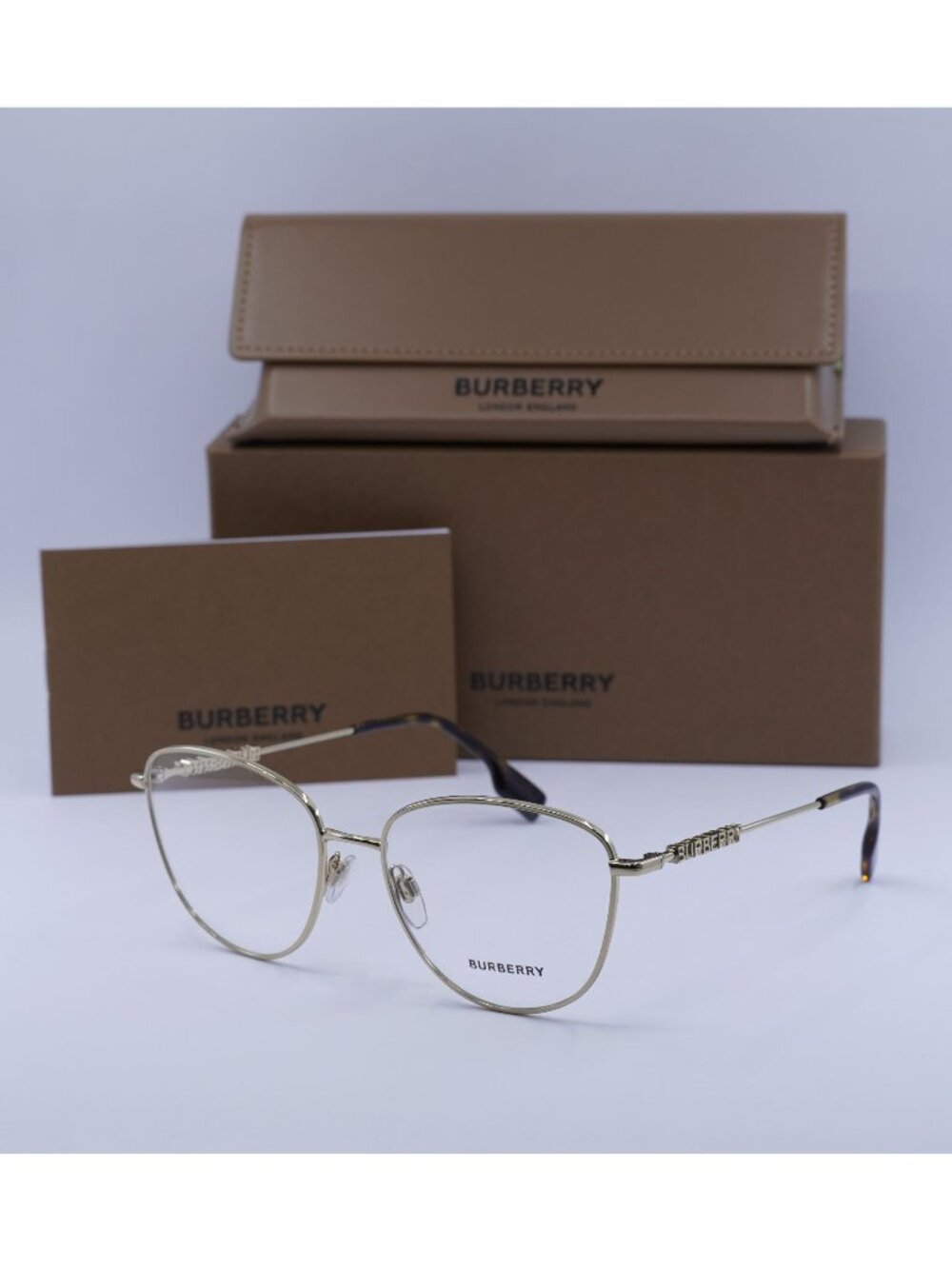Burberry BE1376 1340 Cat Eye Eyeglasses 55mm - Light Gold